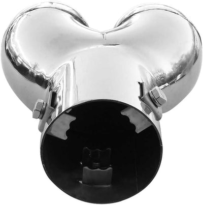 Doppel Auspuffblende Endrohr Auspuff Edelstahl Sport Rund Sportauspuff Universal Chrom Tuning Doppel