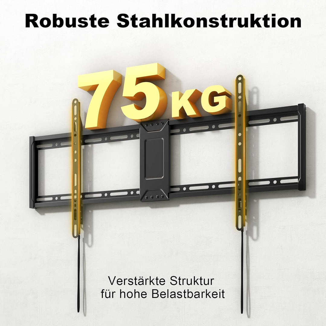 Universal TV-Wandhalterung 43-95 Zoll Feste - Flache TV Halterung bis 75kg, VESA 800x400 kompatibel,