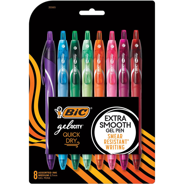 BIC RGLCGAP81AST Gel-ocity Quick Dry Retractable Gel Pen, 0.7mm, Assorted Ink/Barrel, 8/Pack 1 stück