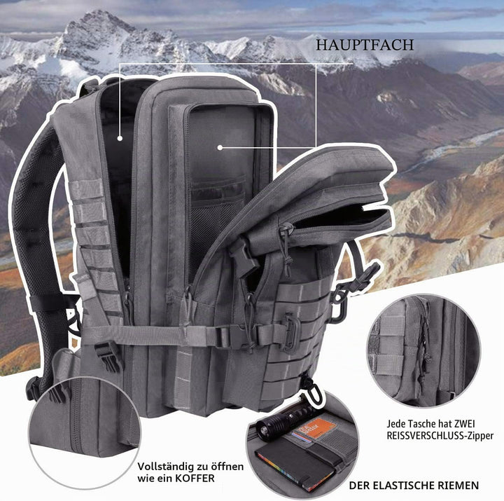 Hannibal Tactical 40L Militär Taktischer Rucksack US Cooper Rucksack Armee Assault Pack 3 Tage Bug O