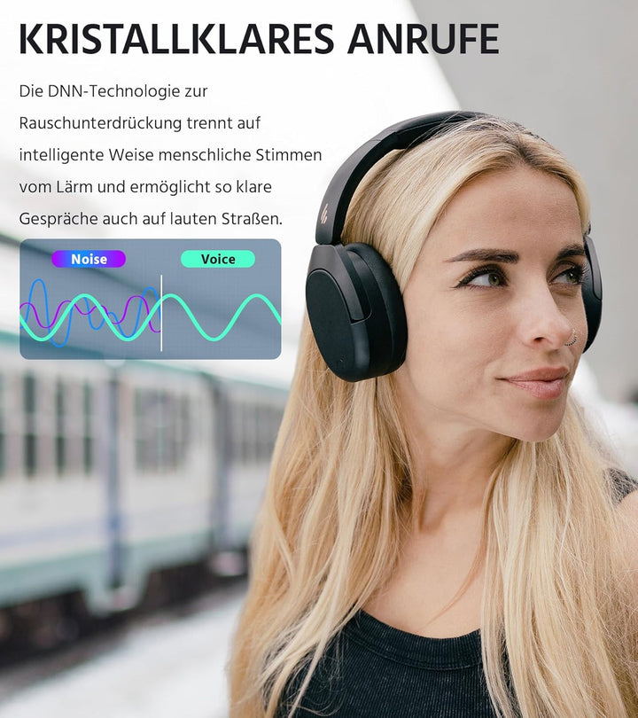 Edifier W830NB Wireless Over Ear Kopfhörer mit -45dB ANC, 94Std. AKKU, LDAC Hi-Res Sound, Spatial Au