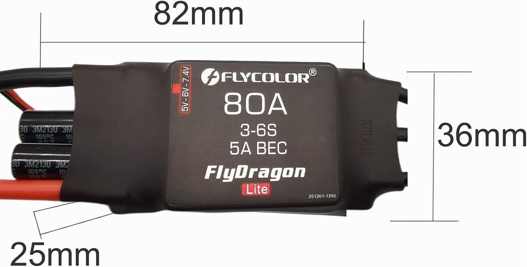 Flycolor 80A ESC 3-6S Elektrischer Geschwindigkeitsregler 5 V/6 V/7,4 V 5A BEC mit XT60 &amp; 3,5mm Bull