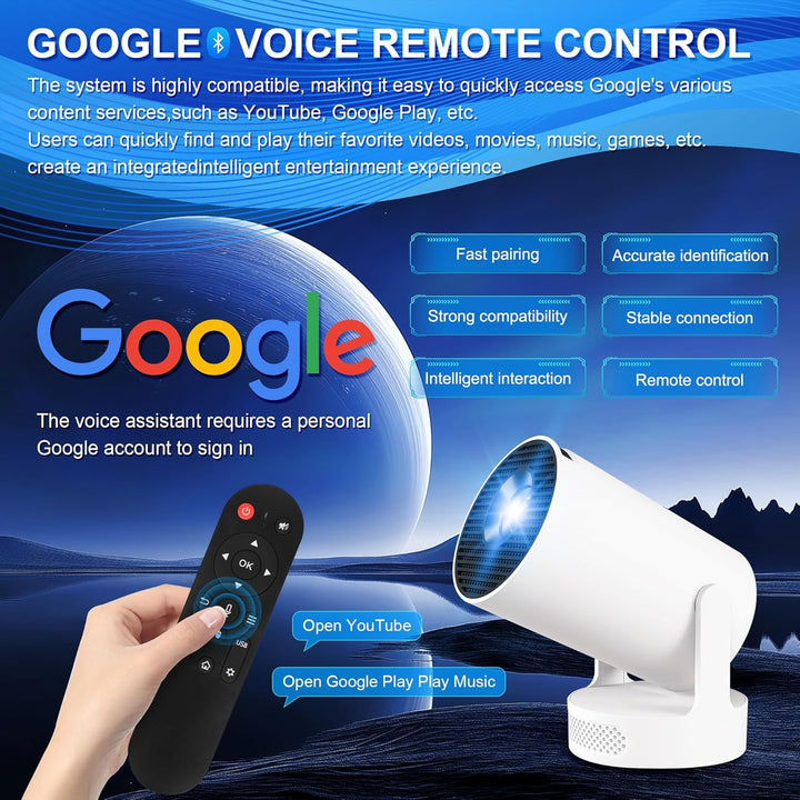 Mini Projektor 4K Beamer Tragbarer Minibeamer 2.4/5G Dual WiFi6 Android 11 1080P Full HD unterstützt