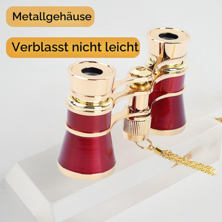 ANGEEK 3 x 25 Classic Foldable Opera Glasses Binoculars Metal Body with Chain Optical Lens Theater T
