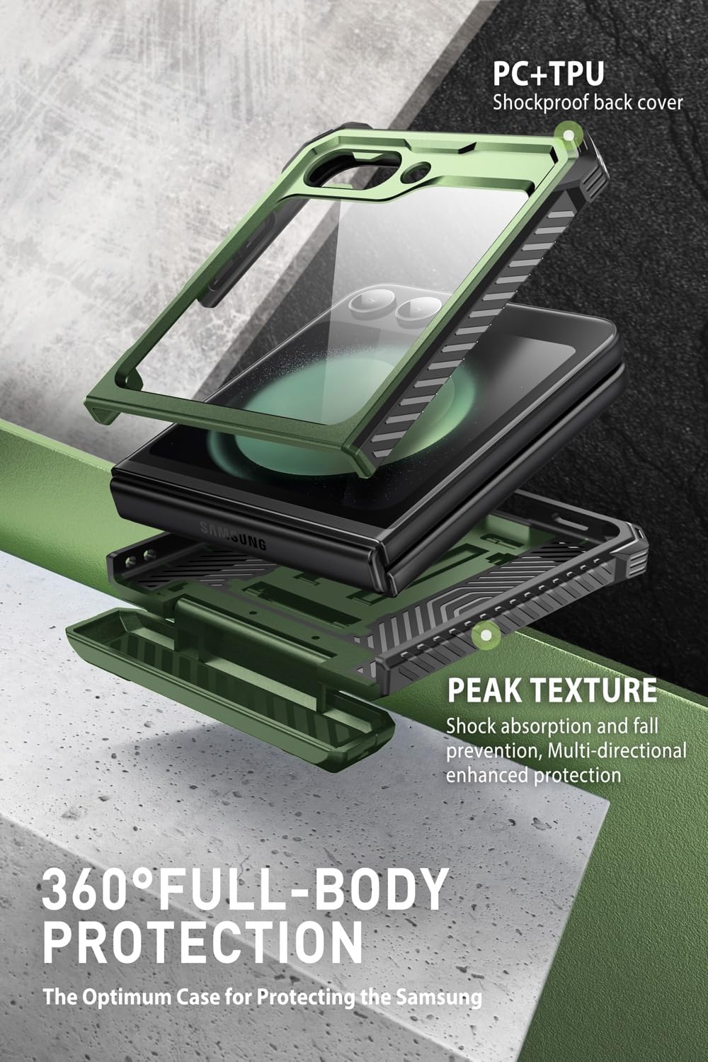 i-Blason Armorbox Series für Samsung Galaxy Z Flip 5 Hülle (2023) mit integriertem Displayschutz, St