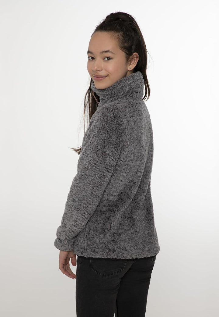Protest Mädchen Oberteil Mit Durchgehendem Reissverschluss RIRI JR 116 Dark Grey Melee, 116 Dark Gre