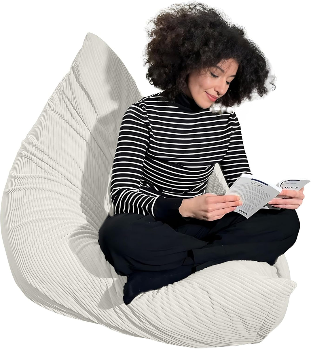 Riesiger Sitzsack XXL für Innenbereich, aus Cordsamt, 180 x 140 cm, weich, bequem und abnehmbar, gro