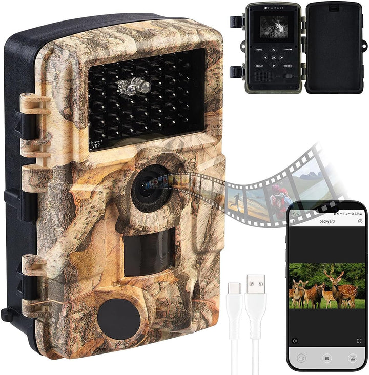 VisorTech Wildtierkamera: WLAN-Full-HD-Wildkamera mit 120°-PIR, Nachtsicht, 6 Mon. Stand-by, App (Wi
