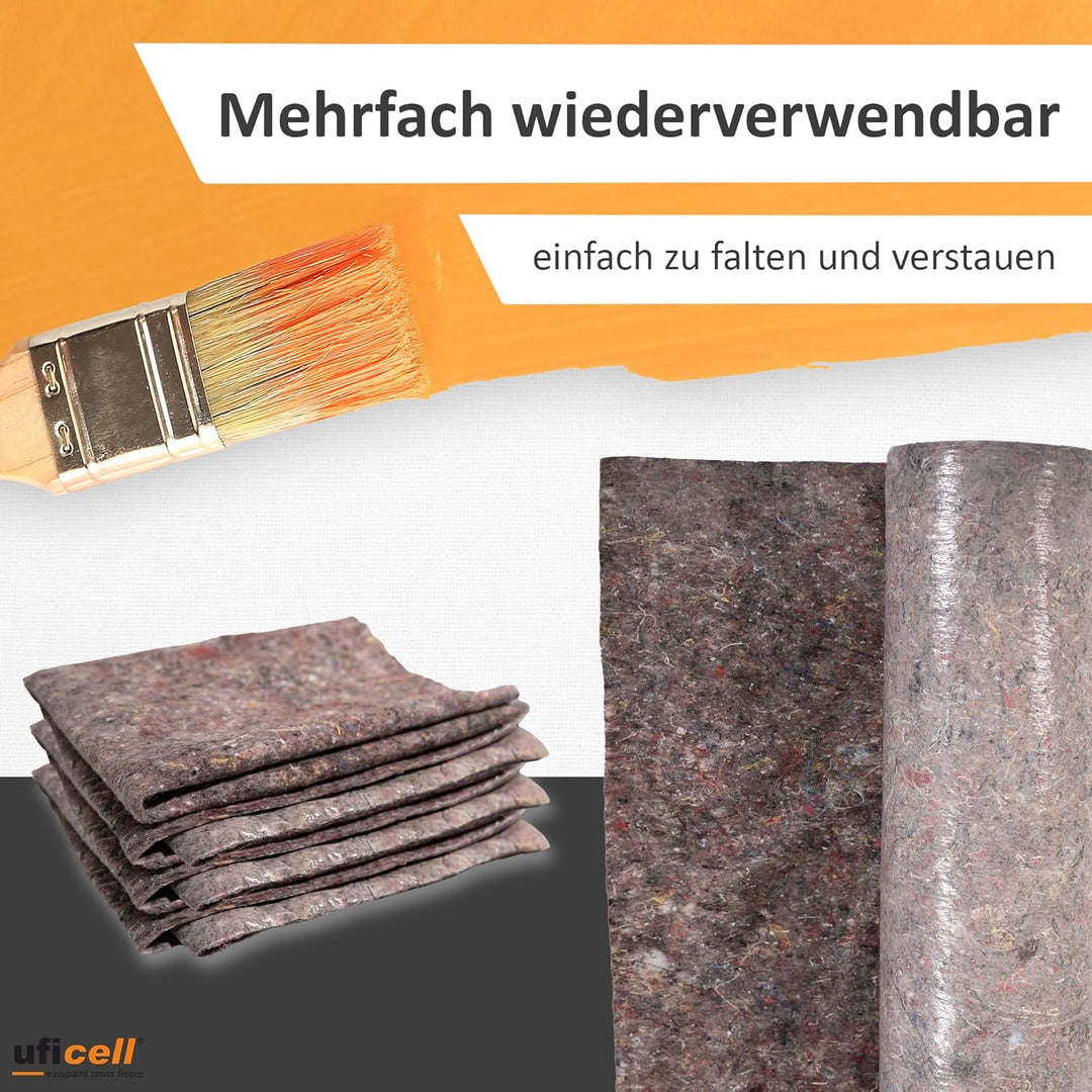 easypaint® PREMIUM Malervlies [25 m²] - Schutzvlies mit PE Anti Rutsch Beschichtung - Gewicht: 180 g