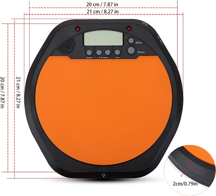 Digital Electronic Drummer Training Übungs-Drum-Pad-Metronom mit Kopfhörer-Musikinstrumentenzubehör
