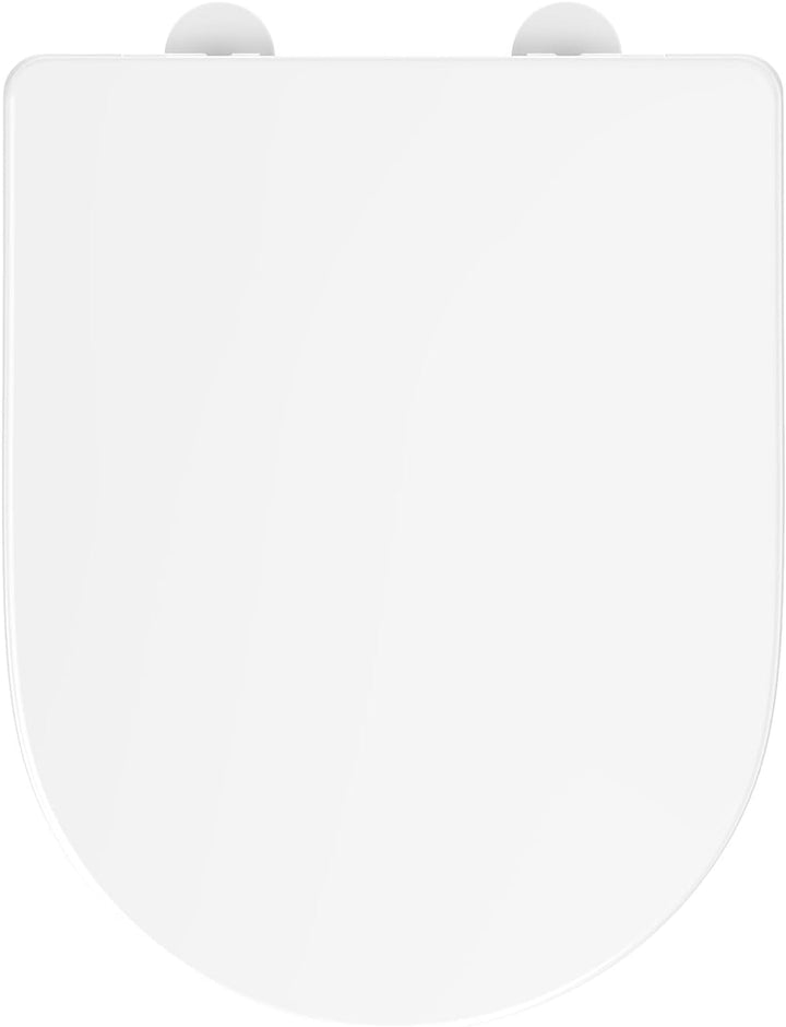 YEAUPE PRO Toilettendeckel mit Absenkautomatik D Form [LANG], WC-Sitz einfache Montage, Quick-Releas