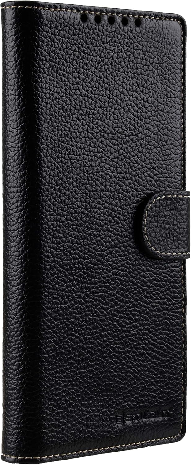 STILGUT Talis kompatibel mit Samsung Galaxy Note 20 Hülle mit Kartenfach aus Leder, Wallet Case, Han