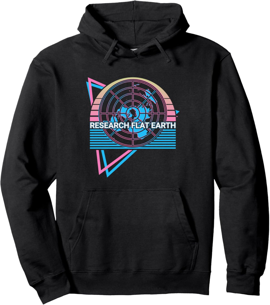 Forschung Flat Earth Research Flat Earth Flat Earthers Retro Pullover Hoodie