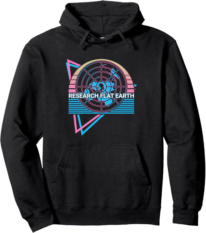 Forschung Flat Earth Research Flat Earth Flat Earthers Retro Pullover Hoodie