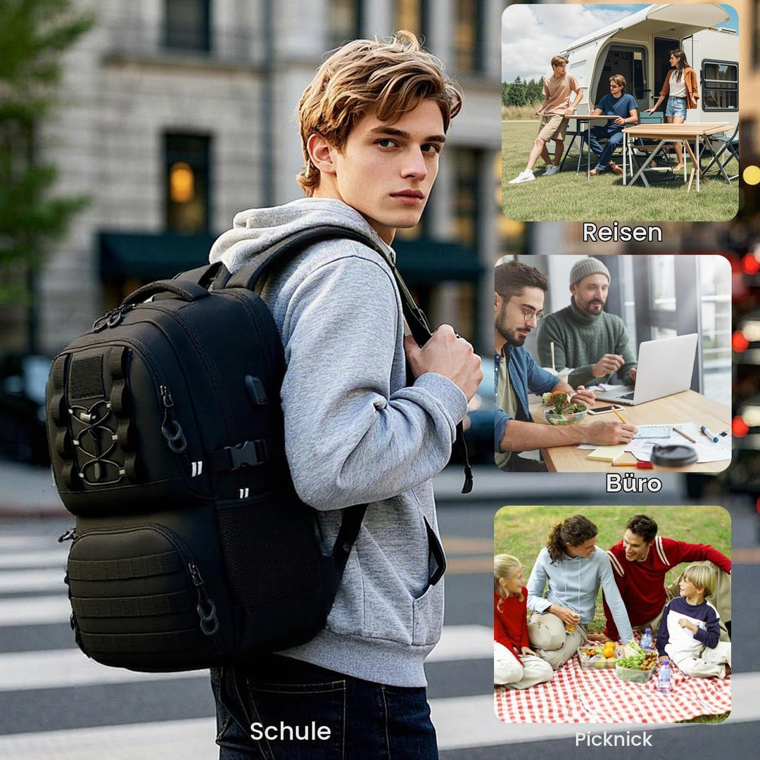 Herren Arbeit Rucksack mit Kühlfach 17 Zoll Laptop Rucksack mit USB Ladeanschluss Lunchrucksack für