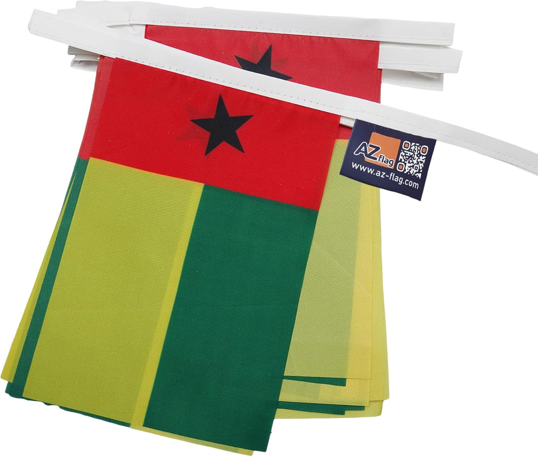 FAHNENKETTE GUINEA-BISSAU 12 meter mit 20 flaggen 45x30cm- BISSAU-GUINEISCHE Girlande Flaggenkette 3