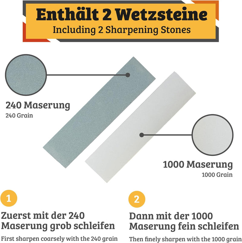 Hawerk Stemmeisen Stechbeitel Set für Holz | 6 Beitel + 2 Abziehsteine + Koffer von Hawerk - Stechei