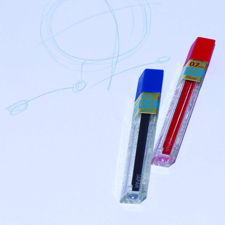 Pentel PPR Cases mit 12 rot Ersatzmine für Druckbleistifte 0,7 mm 0,7Â mm rot, 0,7Â mm rot