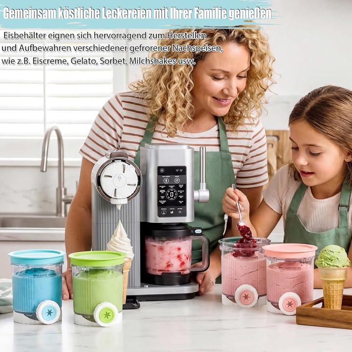 GFTIME 4 Stück Eisbehälter für Ninja Swirl by CREAMi NC700 NC701 NC701EU/NC701UK, 480 ml Behälter mi