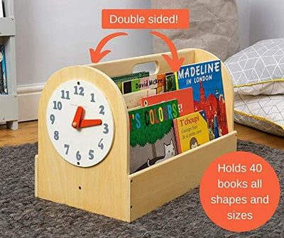 Tidy Books ® Tragbares Bücherregal Kinder, Bücherkiste Kinder, Kinderregal Natur, Montessori Materia