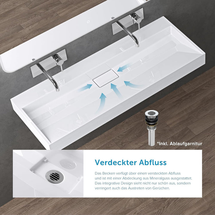 doporro Waschbecken Aufsatzwaschbecken Hängewaschbecken Waschtisch Mineralguss-Waschbecken Colossum1
