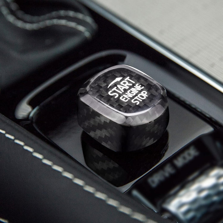 KUNGKIC Kohlefaser Auto-Motor-Start-Stopp-Schalter Carbon Fiber Engine Start Button accessories für