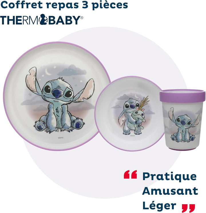 Disney Baby Lilo & Stitch – Komplett-Set Lilo und Stitch – rutschfestes Geschirr – mikrowellengeeign