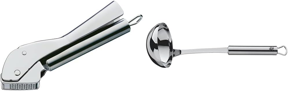 WMF Profi Plus Knoblauchpresse 17,5 cm, Cromargan Edelstahl, spülmaschinengeeignet & Profi Plus Supp