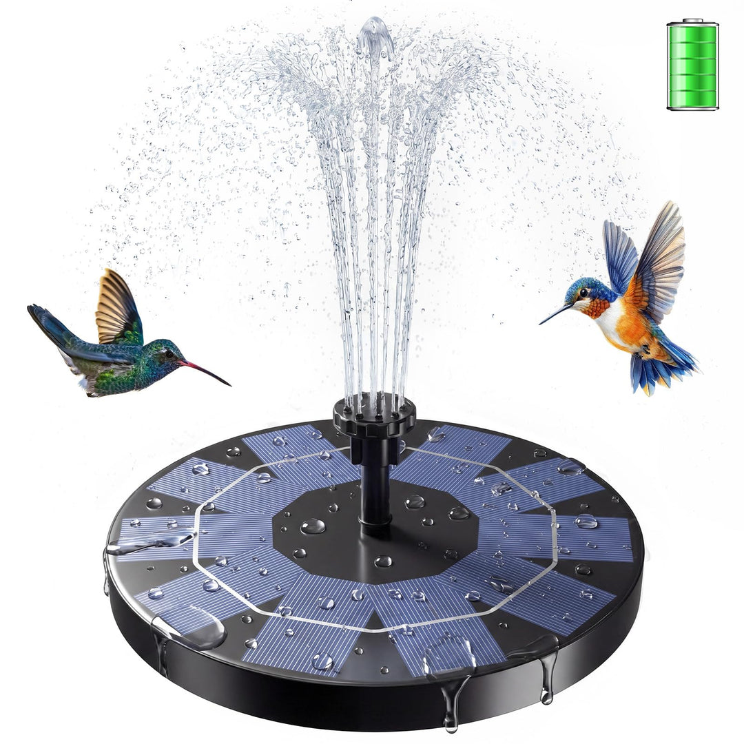 AISITIN Solarbrunnen für Draussen 2,5W, Solar Springbrunnen für Aussen Eingebaute 1200 mAh Akku Teic