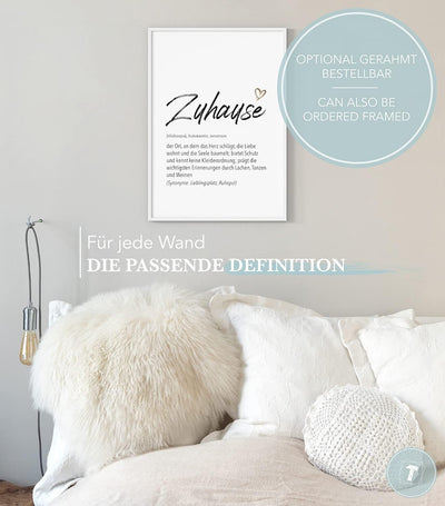 Papierschmiede® Definition: Zuhause, DIN A1 (59x84 cm), XXL Poster für Wohnzimmer, Schlafzimmer, Küc