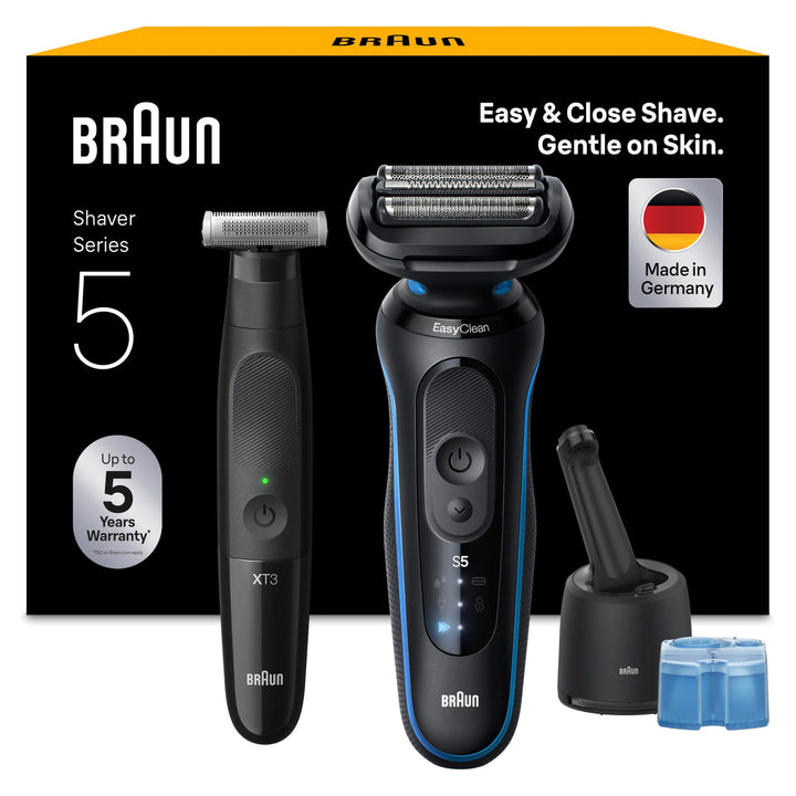 Braun Bundle mit Series 5 Rasierer Herren Elektrisch, Rasierapparat, Wasserdicht, Made in Germany, 5