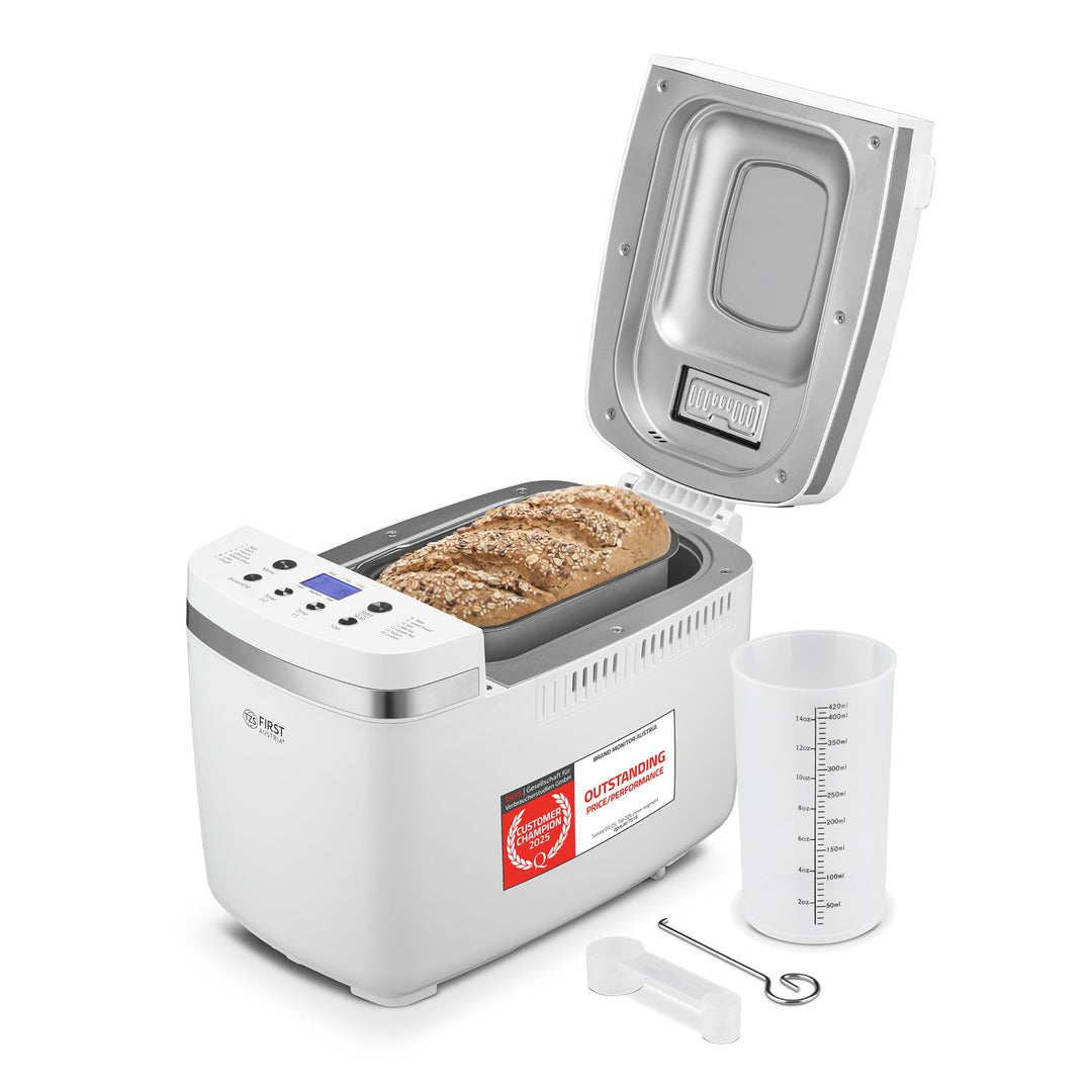 TZS First Austria Multifunktionaler Brotbackautomat | 14 Programme | Zutatenspender | Teigmenge 900g