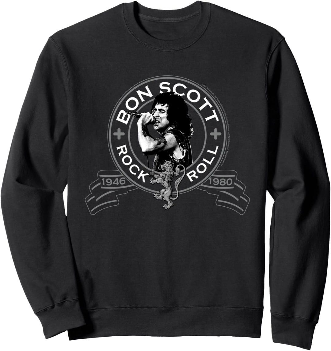 Bon Scott Rock n' Roll Lion Shield Sweatshirt