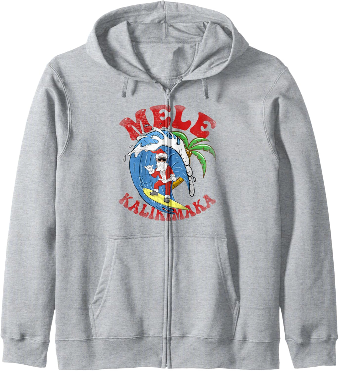 Vintage Surf Mele Kalikimaka Weihnachten Santa Surfen Kostüm Kapuzenjacke