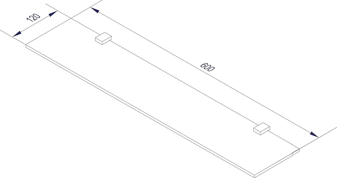 FACKELMANN Glasablage 60 cm/Wandregal für Badaccessoires/Masse (B x T): ca. 60 x 12 cm/Wandablage mi