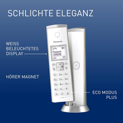 Panasonic KX-TGK220GN Design-Telefon mit Anrufbeantworter (Wecker, Haustelefon (schnurlos), HD-Telef