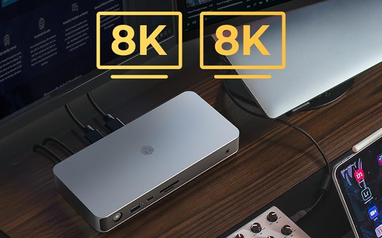 ICY BOX USB4 Docking Station (10-in-1) für 2 Monitore (2x HDMI 2.1), 4K 120Hz / 8K 60Hz, 4x USB HUB,