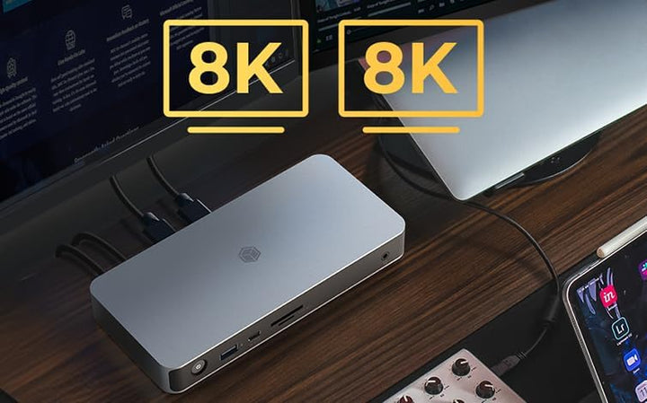 ICY BOX USB4 Docking Station (10-in-1) für 2 Monitore (2x HDMI 2.1), 4K 120Hz / 8K 60Hz, 4x USB HUB,
