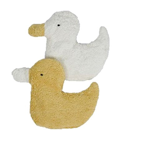 Efie Greifling 2er Set Ente – Bio-Babyspielzeug aus Baumwolle (kbA), Greifspielzeug ab Geburt, Made