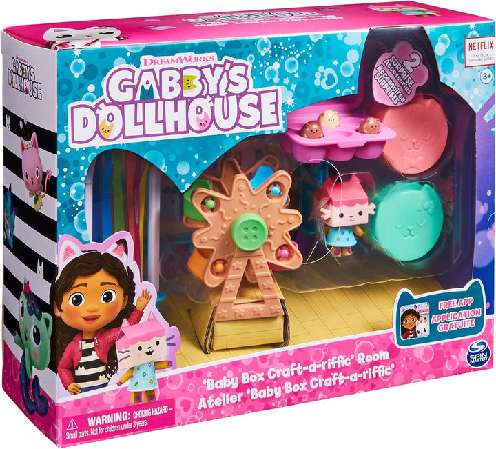 Gabby's Dollhouse Deluxe Raum, Craft-a-riffic-Room, Bastelzimmer mit Baby Box, 2 Möbelstücken und 2