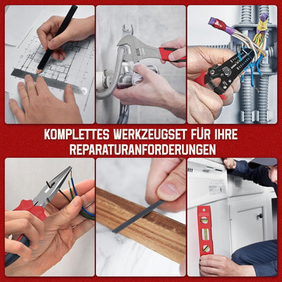 Sundpey Werkzeugkoffer Gefüllt 379 tlg - Werkzeugkoffer Gefüllt Profi für Haus-/Autoreparaturen Werk