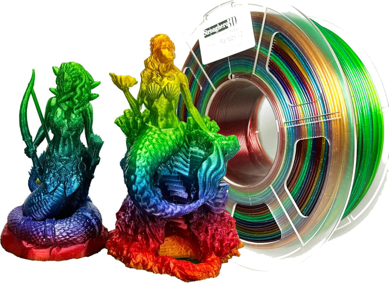 Stronghero3D PETG 3D Drucker Filament 1.75mm Mehrfarbig Translucent Regenbogen 1kg Genauigkeit +/- 0