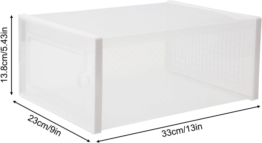 Schuhboxen, 6 Stück Stapelbar Transparent Schuhkarton mit Deckel, platzsparend, stapelbar, Schuhschr