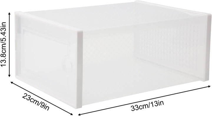 Schuhboxen, 6 Stück Stapelbar Transparent Schuhkarton mit Deckel, platzsparend, stapelbar, Schuhschr