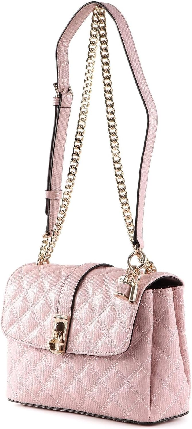 Guess Damen Gaia Umwandelbare Umhängetasche, Klapptasche, Einheitsgrösse Rosa/Gold, Rosa/Gold