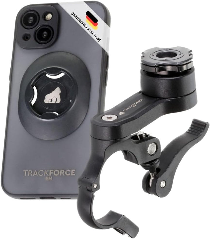 TRACKFORCE - 360° Universelle Handyhalterung mit Vibrationsdämpfer - für Motorrad, Fahrrad & E-Scoot