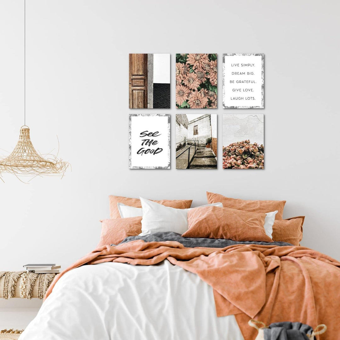 Novart Set Wandbilder - KEIN EXTRA RAMEN BENÖTIGT - Wohnzimmer Schlafzimmer - Bilder Modern Home - M