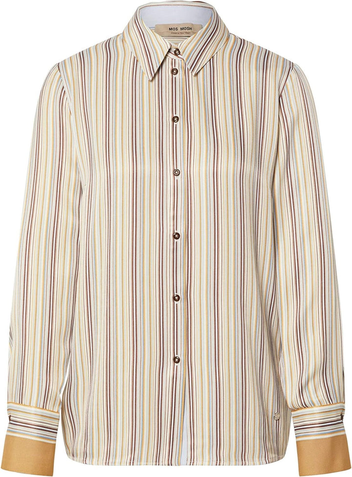 Mos Mosh Damen Bluse Jodie River Shirt hellblau/beige - XL
