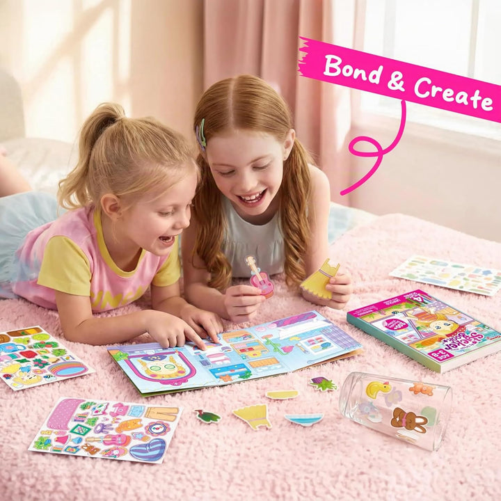 Klever Kits Wiederverwendbares Stickerbuch 3D-Stickerbücher für Kinder, tragbar, wasserdicht, geeign