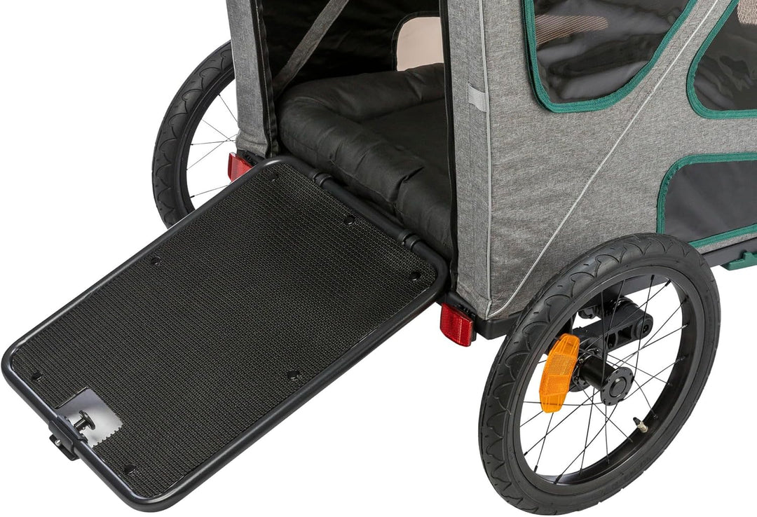 Trixie Dog Trailer for Bicycles 16.1 × 21.3 × 24.4 inches up to 55.1 lbs – Suspended Dog Bike Traile